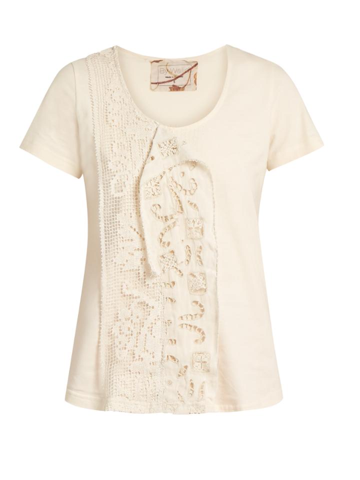 By Walid Jodie Lace-insert Cotton T-shirt