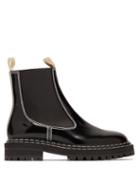 Matchesfashion.com Proenza Schouler - Topstitched Patent Leather Chelsea Boots - Womens - Black