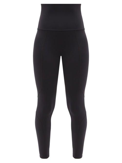 Live The Process - Geometric High-rise Raised-seam Leggings - Womens - Black