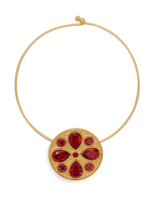 Matchesfashion.com Rebecca De Ravenel - Pamina 24kt Gold Plated Choker - Womens - Red