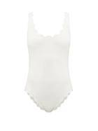 Matchesfashion.com Marysia - Palm Springs Scalloped-edged Swimsuit - Womens - White