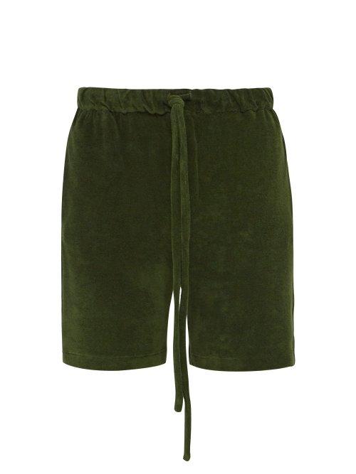 Matchesfashion.com Hecho - Cotton Terry Shorts - Mens - Green