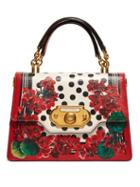 Matchesfashion.com Dolce & Gabbana - Welcome Geranium Print Leather Bag - Womens - Red Multi