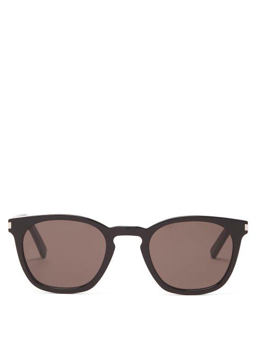 Matchesfashion.com Saint Laurent - Classic Round Frame Two Tone Acetate Sunglasses - Womens - Black Grey