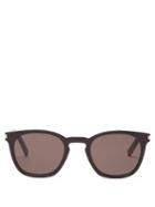 Matchesfashion.com Saint Laurent - Classic Round Frame Two Tone Acetate Sunglasses - Womens - Black Grey