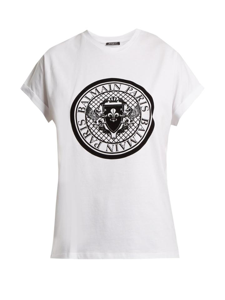 Balmain Coin-print Cotton-jersey T-shirt