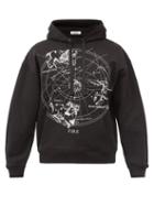 Matchesfashion.com Valentino - Zodiac-print Cotton-blend Jersey Hooded Sweatshirt - Mens - Black