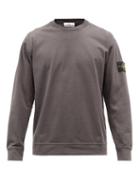 Stone Island - Logo-patch Garment-dyed Cotton-jersey Sweatshirt - Mens - Grey