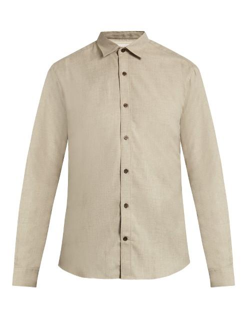 Gieves & Hawkes Button-cuff Cotton And Cashmere-blend Shirt