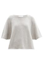 Matchesfashion.com Allude - Cropped-sleeve Cashmere Sweater - Womens - Light Grey