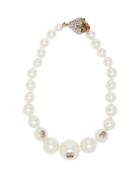 Matchesfashion.com Gucci - Crystal Embellished Faux Pearl Necklace - Womens - Pearl