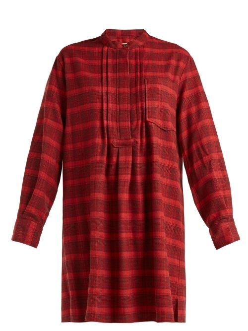 Matchesfashion.com Isabel Marant Toile - Dancy Checked Cotton Dress - Womens - Red