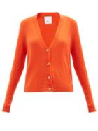 Allude - V-neck Cashmere Cardigan - Womens - Orange