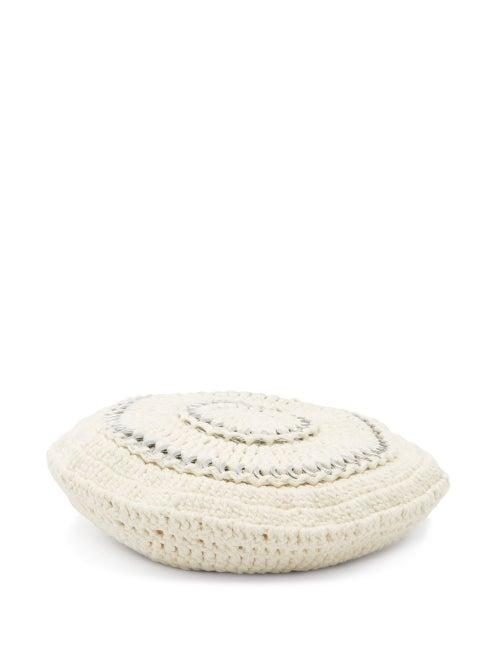 Matchesfashion.com Ganni - Crocheted Cotton-blend Beret - Womens - White