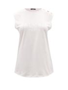 Ladies Rtw Balmain - Logo-print Cotton-jersey Tank Top - Womens - Pink