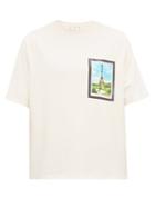 Matchesfashion.com Ami - Postcard Print Cotton Jersey T Shirt - Mens - Cream