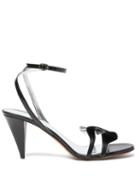 Matchesfashion.com Isabel Marant - Adree Bow Trim Leather Sandals - Womens - Black Silver