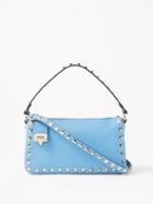 Valentino Garavani - Rockstud Small Leather Shoulder Bag - Womens - Light Blue
