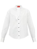 Matchesfashion.com Art School - Hunter Necktie Cotton Poplin Shirt - Womens - White