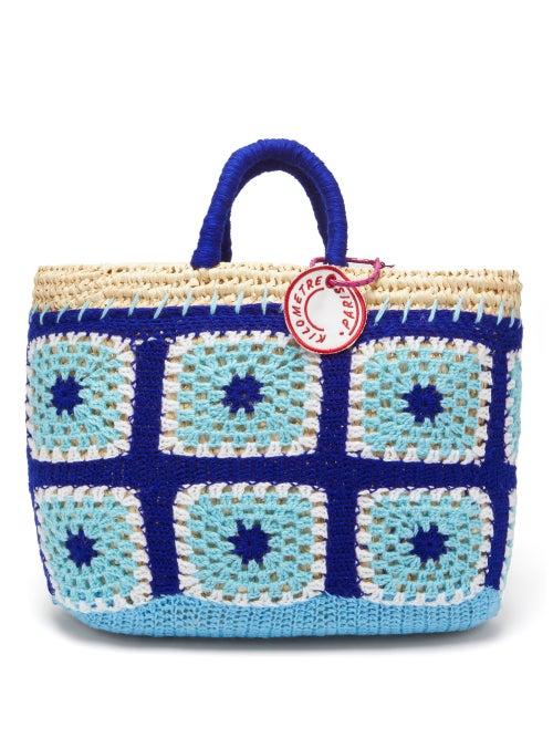 Matchesfashion.com Kilometre Paris - Undercover Crochet And Raffia Basket Bag - Womens - Blue Multi