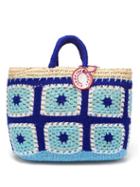 Matchesfashion.com Kilometre Paris - Undercover Crochet And Raffia Basket Bag - Womens - Blue Multi