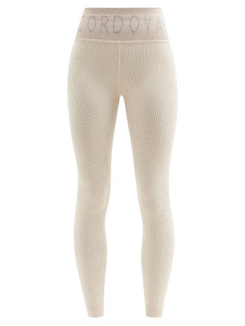 Matchesfashion.com Cordova - Logo-jacquard Ribbed-jersey Thermal Leggings - Womens - Cream