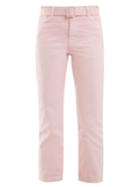 Off-white Belted Straight-leg Cropped Jeans