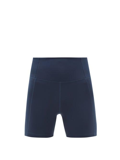 Ladies Activewear Girlfriend Collective - High-rise Recycled-fibre Running Shorts - Womens - Navy