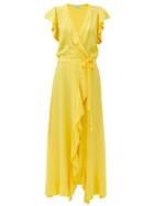 Matchesfashion.com Melissa Odabash - Brianna Ruffled Maxi Wrap Dress - Womens - Yellow
