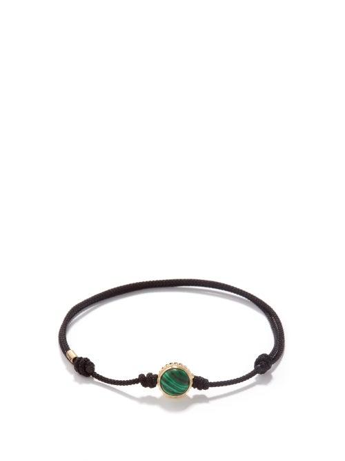 Luis Morais - Malachite & 14kt Gold Corded Bracelet - Mens - Black