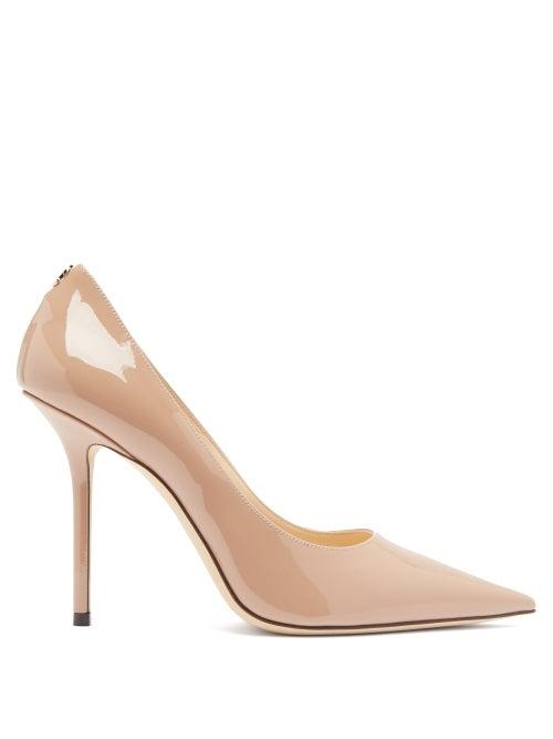 Matchesfashion.com Jimmy Choo - Love 100 Patent Leather Pumps - Womens - Nude