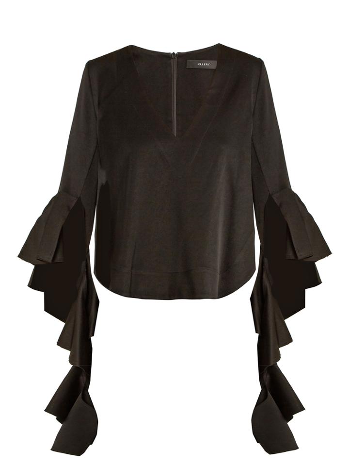 Ellery Reverberation V-neck Cady Blouse