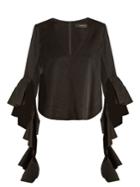 Ellery Reverberation V-neck Cady Blouse