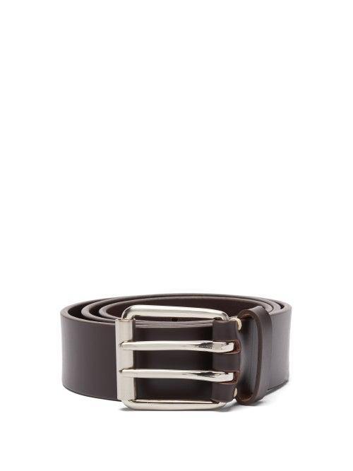 Raey - Wide Bridle-leather Belt - Mens - Dark Brown