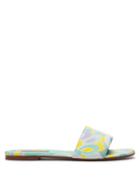 Matchesfashion.com Emilio Pucci - Abstract-print Cotton-twill Slides - Womens - Green Multi