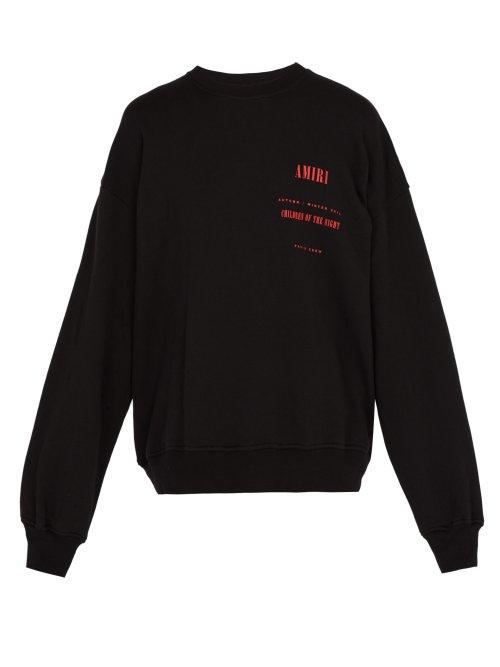 Matchesfashion.com Amiri - Children Of The Night Cotton Sweatshirt - Mens - Black