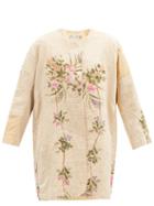 Matchesfashion.com By Walid - Miro Single-breasted Embroidered Satin Coat - Womens - White Multi