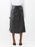 Altuzarra - Scobie Tie-waist Leather Skirt - Womens - Black
