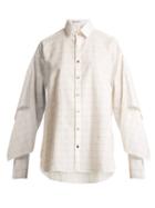 Matchesfashion.com Palmer//harding - Checked Long Sleeved Shirt - Womens - White Multi