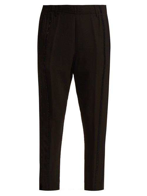 Matchesfashion.com Ann Demeulemeester - Jogging Raw Hemmed Crepe Trousers - Womens - Black