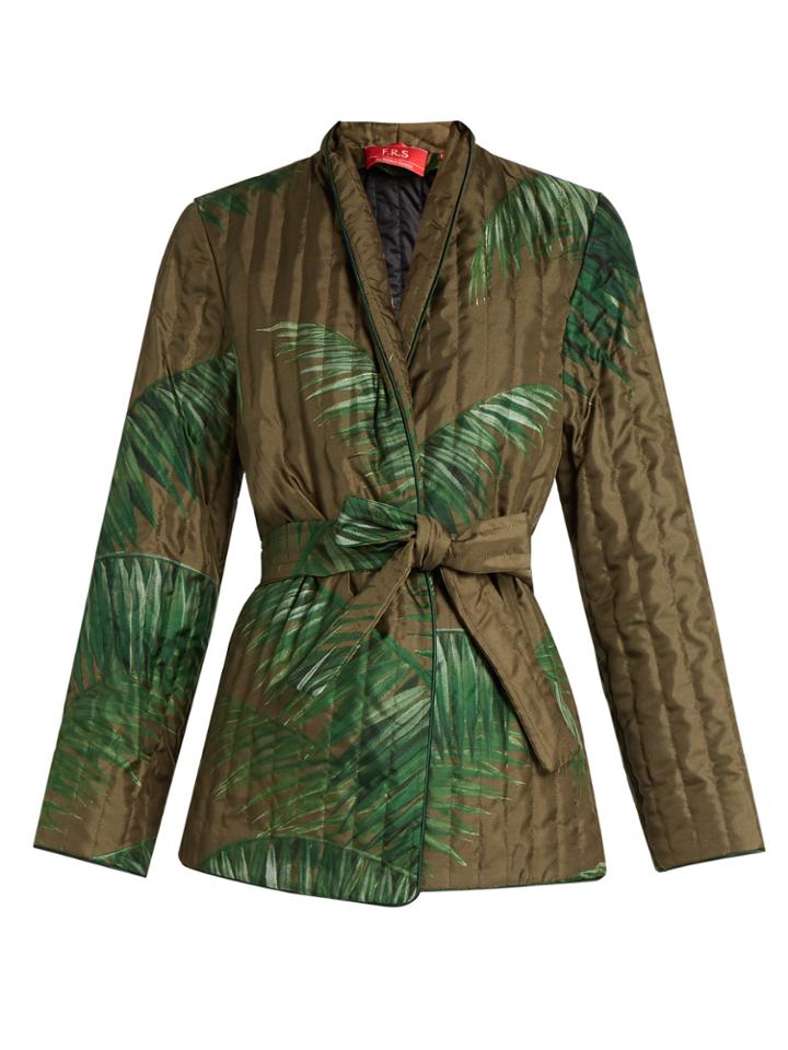 F.r.s - For Restless Sleepers Aura Palm-print Quilted Silk Jacket
