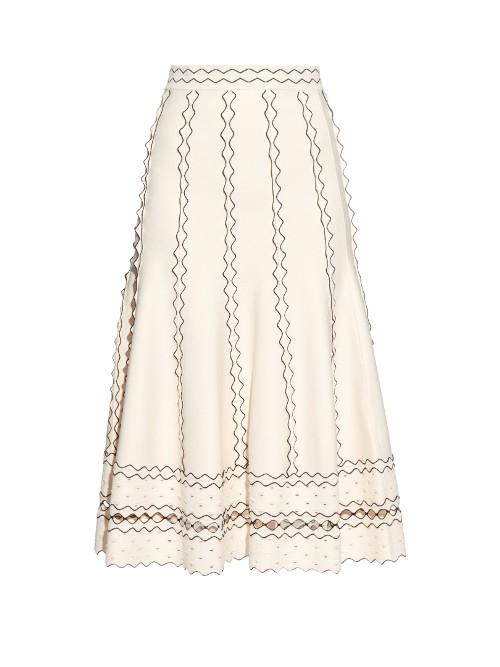 Alexander Mcqueen Contrast-trimmed A-line Skirt
