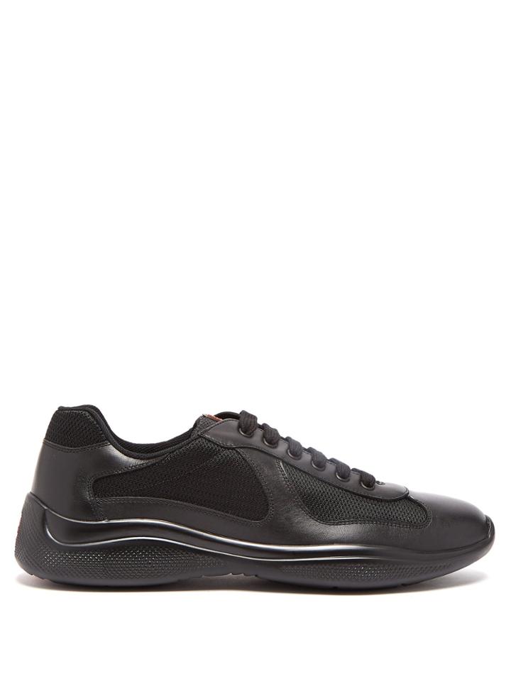 Prada America's Cup Leather And Mesh Trainers