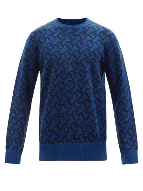 Burberry - Rawlinson Tb-logo Jacquard Wool Sweater - Mens - Black Multi