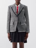 Thom Browne - Single-breasted Wool-herringbone Blazer - Womens - Black White