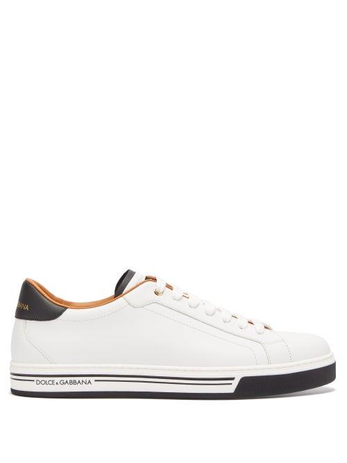 Matchesfashion.com Dolce & Gabbana - Portofino Low Top Leather Trainers - Mens - White Multi