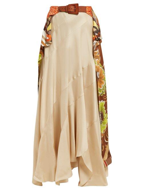 Matchesfashion.com Chlo - Caravan Print Silk Sarong Skirt - Womens - Orange Multi