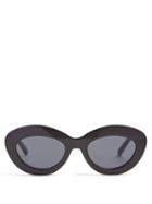 Matchesfashion.com Le Specs - Fluxus Cat Eye Acetate Sunglasses - Womens - Black