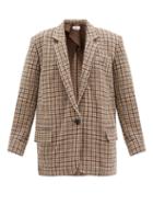 Matchesfashion.com Isabel Marant Toile - Kaito Single-breasted Houndstooth Wool Jacket - Womens - Brown Multi