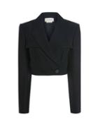 Alexander Mcqueen - Cropped Patch-pocket Twill Blazer - Womens - Navy